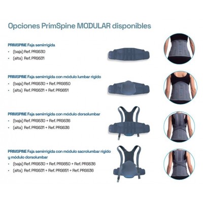 Comprar PRIMSPINE MODULAR MODULO SACROLUMBAR ALTO PRS651G COLOR GRIS TALLA 4 (PARA FAJA TALLA XL/XLL) al mejor precio en NuestraFarma, tu farmacia online