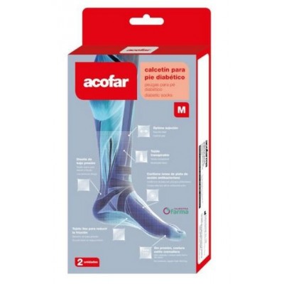 Comprar CALCETIN PIE DIABETICO ACOFAR TALLA M (39-41) 2 UNIDADES al mejor precio en NuestraFarma, tu farmacia online