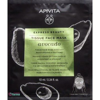 Comprar APIVITA MASCARILLA FACIAL DE TEJIDO CON AGUACATE HIDRATANTE Y CALMANTE 10 ML al mejor precio en NuestraFarma, tu farmacia online