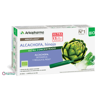 Comprar ARKOFLUIDO ALCACHOFA-HINOJO 20 AMPOLLAS BEBIBLES al mejor precio en NuestraFarma, tu farmacia online