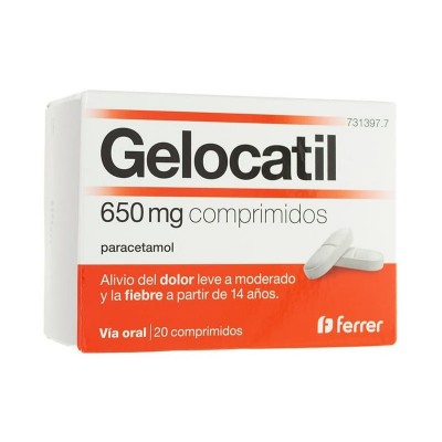 Comprar GELOCATIL 650 MG 20 COMPRIMIDOS al mejor precio en NuestraFarma, tu farmacia online