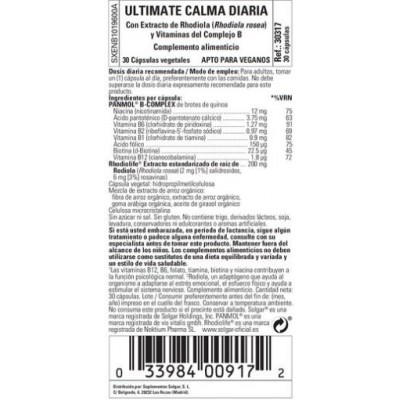 Comprar SOLGAR ULTIMATE CALM DAILY 30 CAPSULAS VEGETALES al mejor precio en NuestraFarma, tu farmacia online