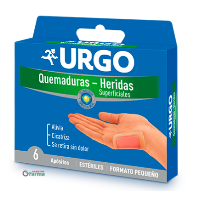 Comprar URGO QUEMADURAS Y HERIDAS SUPERFICIALES 5 X 7 CM 6 APOSITOS al mejor precio en NuestraFarma, tu farmacia online