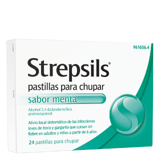 STREPSILS 24 PASTILLAS PARA CHUPAR (SABOR MENTA)