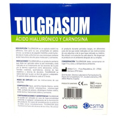 Comprar TULGRASUM 10X10 10 APOSITOS ESTERILES al mejor precio en NuestraFarma, tu farmacia online