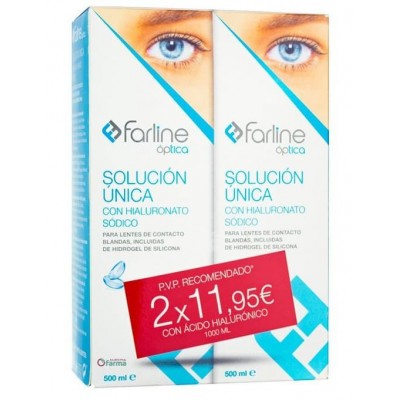 Comprar FARLINE SOLUCION UNICA CON HIALURONICO 2 X 500 ML al mejor precio en NuestraFarma, tu farmacia online