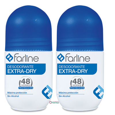 Comprar FARLINE DESODORANTE EXTRA-DRY ROLL ON DUPLO 2 X 50 ML al mejor precio en NuestraFarma, tu farmacia online