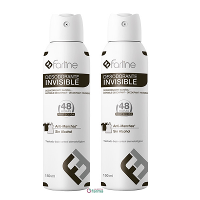 Comprar FARLINE DESODORANTE INVISIBLE SPRAY DUPLO 2 X 150 ML al mejor precio en NuestraFarma, tu farmacia online