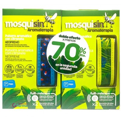 Comprar MOSQUISIN PULSERA AROMATICA DE CITRONELA 2 UNIDADES 2ª UNIDAD 70% DESCUENTO al mejor precio en NuestraFarma, tu farmacia online