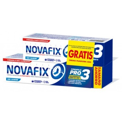 Comprar NOVAFIX FORMULA PRO 3 SIN SABOR 70 G + 50 G GRATIS PACK AHORRO al mejor precio en NuestraFarma, tu farmacia online