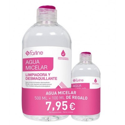 Comprar FARLINE PACK AGUA MICELAR 500 ML + 100 ML GRATIS al mejor precio en NuestraFarma, tu farmacia online