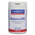 LAMBERTS BETAINA HCL 324 MG Y PEPSINA 5 MG 180 TABLETAS 8404