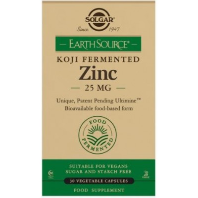 Comprar SOLGAR EARTH SOURCE KOJI ZINC 25 MG (ZINC FERMENTADO) 30 CAPSULAS VEGETALES al mejor precio en NuestraFarma, tu farmacia online