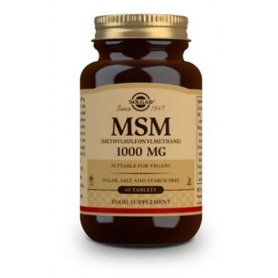 Comprar SOLGAR MSM 1000 MG (METILSULFONILMETANO) 60 COMPRIMIDOS al mejor precio en NuestraFarma, tu farmacia online