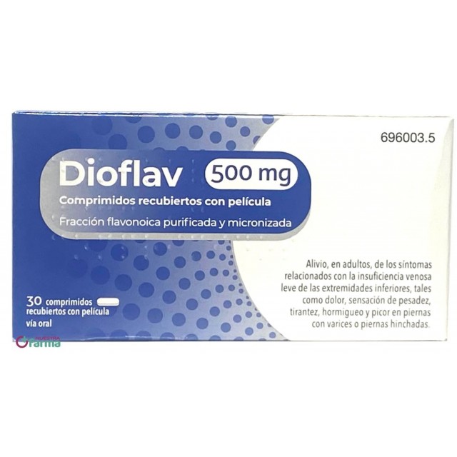 DIOFLAV 500 mg 30 COMPRIMIDOS RECUBIERTOS | NuestraFarma.com ...