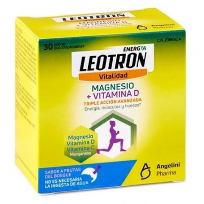 Comprar LEOTRON MAGNESIO + VITAMINA D 30 SOBRES BUCODISPERSABLES 2 G SABOR FRUTAS DEL BOSQUE al mejor precio en NuestraFarma, tu farmacia online