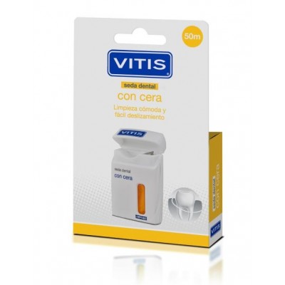 Comprar VITIS SEDA DENTAL CON CERA 50 M al mejor precio en NuestraFarma, tu farmacia online