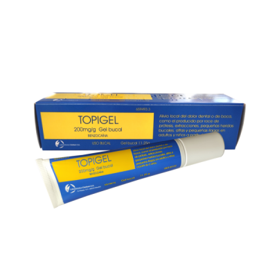 Comprar TOPIGEL 200 mg/g GEL BUCAL 1 TUBO 11,25 g al mejor precio en NuestraFarma, tu farmacia online