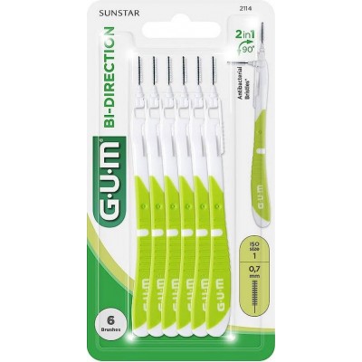 Comprar GUM CEPILLO INTERDENTAL GUM BI-DIRECTION 0.7 MM 6 UNIDADES al mejor precio en NuestraFarma, tu farmacia online