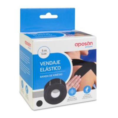 Comprar APOSAN DYNAMIC VENDAJE ELASTICO 5 M X 5 CM COLOR NEGRO al mejor precio en NuestraFarma, tu farmacia online