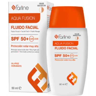 Comprar FARLINE FLUIDO FACIAL CON COLOR AQUA FUSION SPF 50+ 50 ML al mejor precio en NuestraFarma, tu farmacia online
