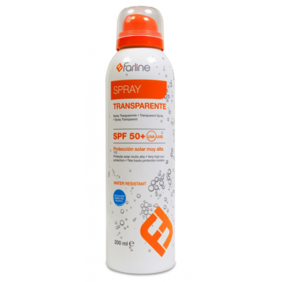 Comprar FARLINE SPRAY TRANSPARENTE SPF50+ 200 ML al mejor precio en NuestraFarma, tu farmacia online
