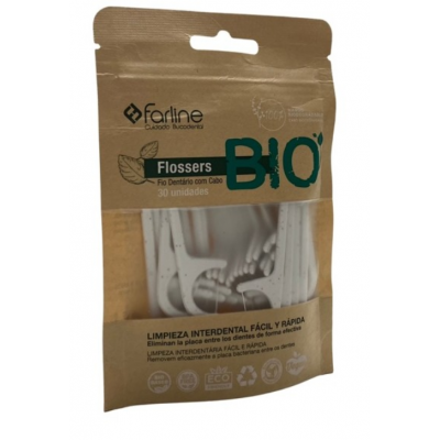 Comprar FARLINE FLOSSERS DENTALES BIO 30 UNIDADES al mejor precio en NuestraFarma, tu farmacia online