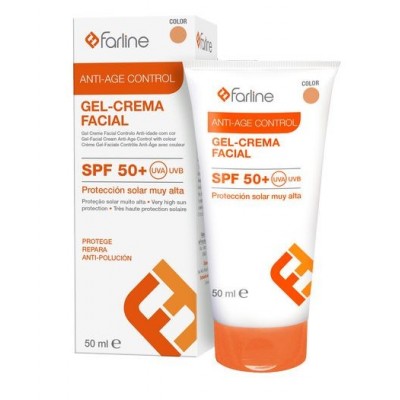 Comprar FARLINE ANTI-AGE CONTROL GEL-CREMA FACIAL SPF 50+ CON COLOR 50 ML al mejor precio en NuestraFarma, tu farmacia online