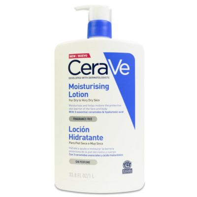 Comprar CERAVE LOCION HIDRATANTE PARA PIELES SECAS 1 LITRO al mejor precio en NuestraFarma, tu farmacia online