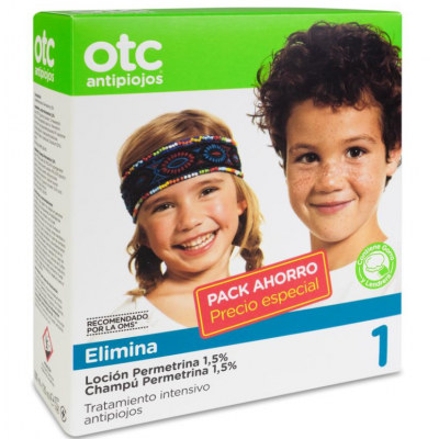 Comprar OTC ANTIPIOJOS PACK PERMETRINA 1.5% 1 ENVASE 100 ML LOCION + 1 ENVASE 125 ML CHAMPU al mejor precio en NuestraFarma, tu farmacia online