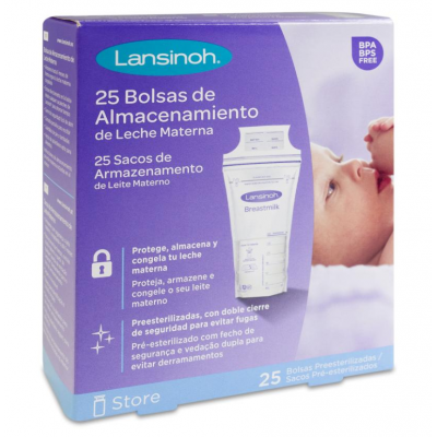 Comprar LANSINOH BOLSAS PARA LECHE MATERNA 25 UNIDADES al mejor precio en NuestraFarma, tu farmacia online
