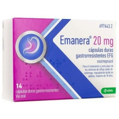 Comprar EMANERA EFG 20 MG 14 CAPSULAS GASTRORRESISTENTES (BLISTER OPA/AL/PVC/AL) al mejor precio en NuestraFarma, tu farmacia online