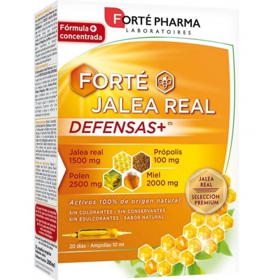 Comprar FORTÉ JALEA REAL DEFENSAS+ 20 AMPOLLAS 10 ML al mejor precio en NuestraFarma, tu farmacia online