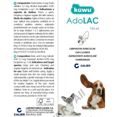 Comprar ADOLAC LIMPIADOR AURICULAR PERROS Y GATOS 125 ML al mejor precio en NuestraFarma, tu farmacia online