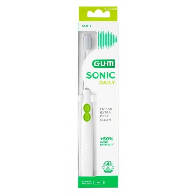 Comprar GUM CEPILLO DENTAL SONICO DAILY 1 UNIDAD COLOR BLANCO al mejor precio en NuestraFarma, tu farmacia online