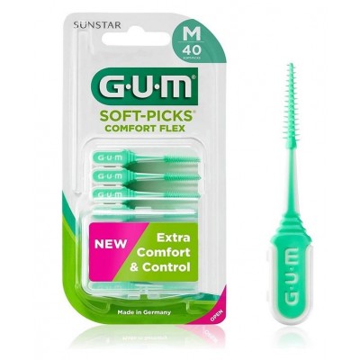 Comprar GUM SOFT-PICKS COMFORT FLEX MINT FRESH & CLEAN TALLA M 40 UNIDADES al mejor precio en NuestraFarma, tu farmacia online