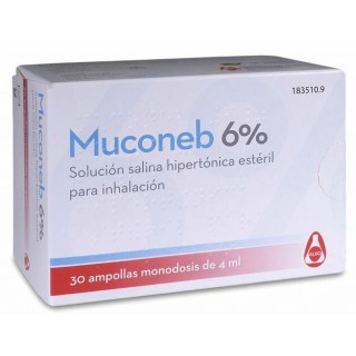 MUCONEB 6% SOLUCION SALINA HIPERTONICA ESTERIL PARA INHALACION 30 AMPOLLAS MONODOSIS DE 4 ML