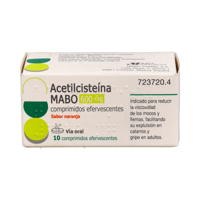 Comprar ACETILCISTEINA MABO 600 MG 10 COMPRIMIDOS EFERVESCENTES (SABOR NARANJA) al mejor precio en NuestraFarma, tu farmacia online