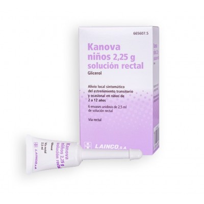 Comprar KANOVA NIÑOS 2,25 G SOLUCION RECTAL 6 ENEMAS 2,5 ML al mejor precio en NuestraFarma, tu farmacia online