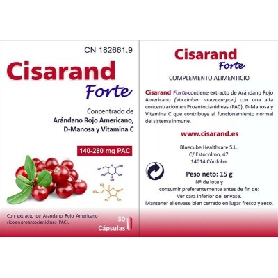 Comprar BLUECUBE CISARAND FORTE 30 CAPSULAS al mejor precio en NuestraFarma, tu farmacia online