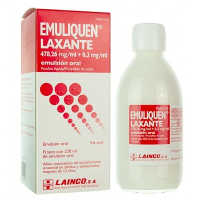 Comprar EMULIQUEN LAXANTE 478,26 mg/ml + 0,3 mg/ml EMULSION ORAL 1 FRASCO 230 ml al mejor precio en NuestraFarma, tu farmacia online