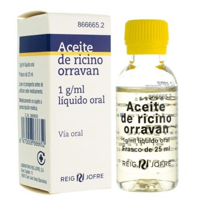 Comprar ACEITE DE RICINO REIG JOFRE 1 g/ml LIQUIDO ORAL 1 FRASCO 25 ml al mejor precio en NuestraFarma, tu farmacia online