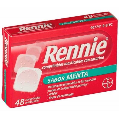 Comprar RENNIE 680 mg/80 mg 48 COMPRIMIDOS MASTICABLES (CON SACARINA) al mejor precio en NuestraFarma, tu farmacia online