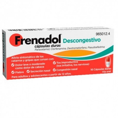 Comprar FRENADOL DESCONGESTIVO 16 CAPSULAS al mejor precio en NuestraFarma, tu farmacia online