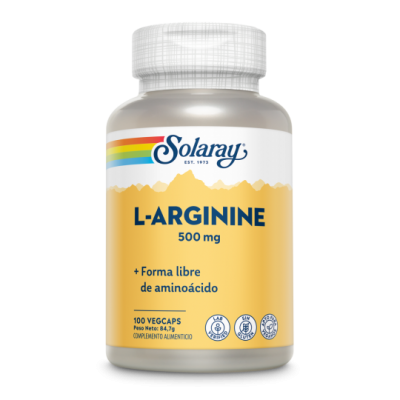 Comprar SOLARAY L-ARGININA 500 MG 100 CAPSULAS VEGETALES al mejor precio en NuestraFarma, tu farmacia online