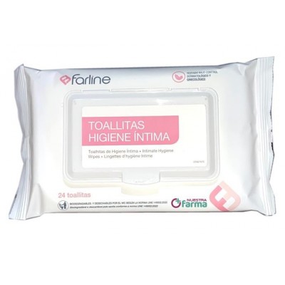 Comprar FARLINE TOALLITAS HIGIENE INTIMA 24 TOALLITAS al mejor precio en NuestraFarma, tu farmacia online