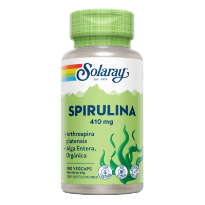 Comprar SOLARAY SPIRULINA 410 MG 100 CAPSULAS VEGETALES al mejor precio en NuestraFarma, tu farmacia online
