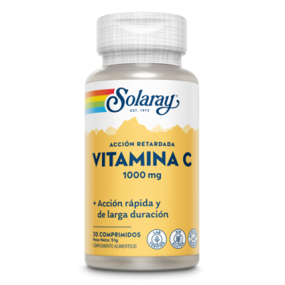 Comprar SOLARAY VITAMINA C ACCION RETARDADA 1000 MG 30 COMPRIMIDOS al mejor precio en NuestraFarma, tu farmacia online