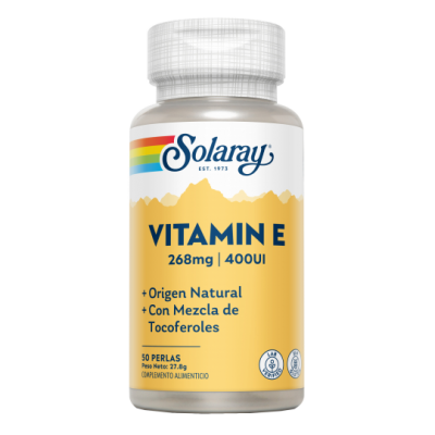 Comprar SOLARAY VITAMINA E 400 UI 50 PERLAS al mejor precio en NuestraFarma, tu farmacia online