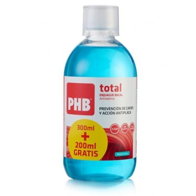 Comprar PHB TOTAL ENJUAGUE BUCAL ANTISEPTICO 300 ML + 200 ML GRATIS al mejor precio en NuestraFarma, tu farmacia online